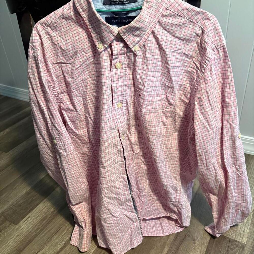 Tommy-hilfiger Men's Pink and Red Shirt